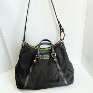Kate Spade Black Nylon with leather trim tote